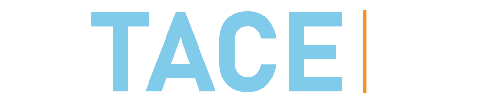 TACE logo reversed